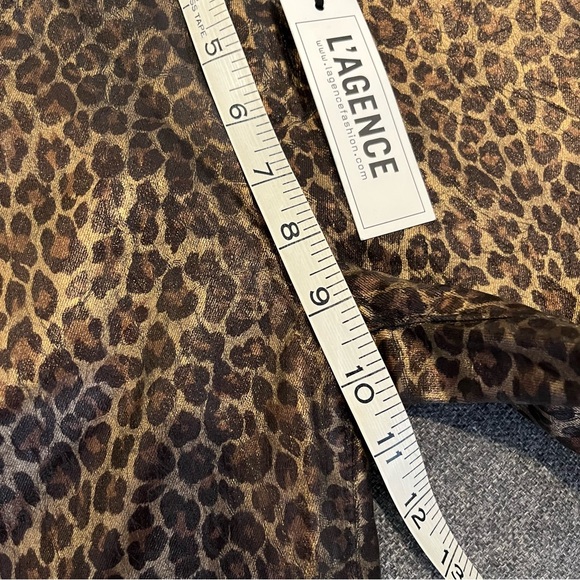 L'AGENCE Margot High Rise Foil Cheetah Print Skinny Jeans Black Size 24 NWT - Picture 13 of 14